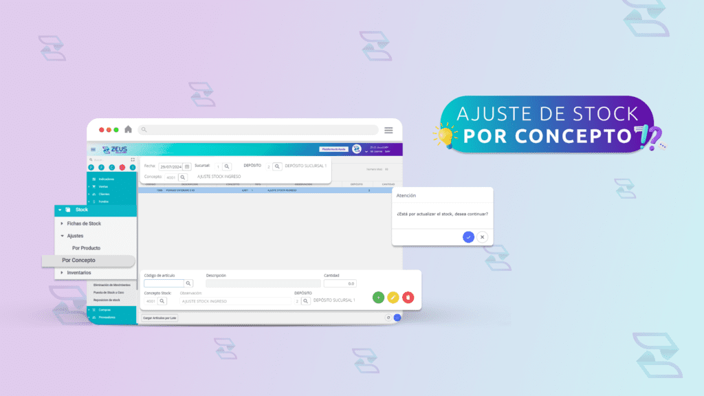 Ajuste de Stock por Concepto
