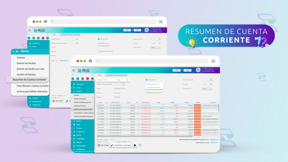 Lea la nota del blog de ZEUS cloud ERP sobre Resumen de Cuenta Corriente