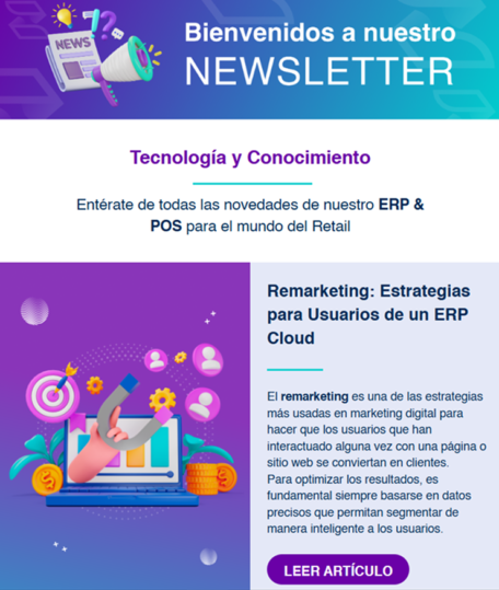 El Newsletter, pieza de comunicación externa, que se le envía a los clientes semanalmente