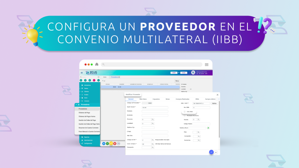 ¿Cómo Configurar un Proveedor en el Convenio Multilateral (IIBB)?