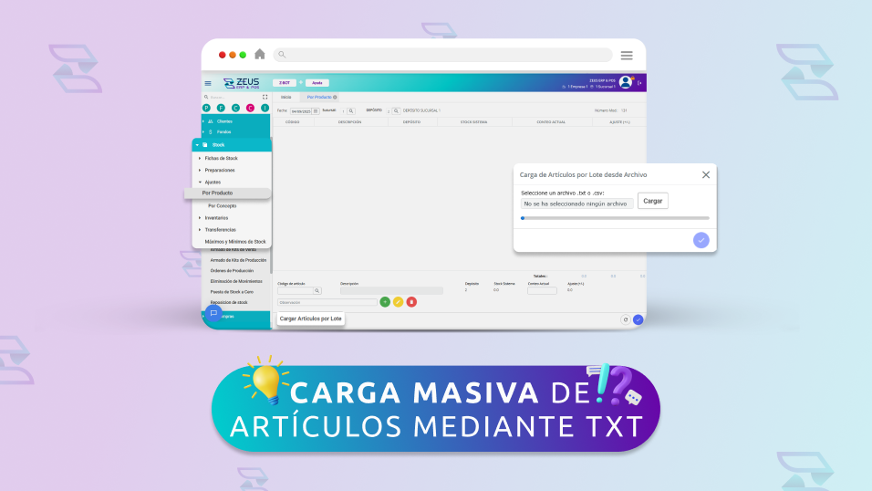 Lee la nota del blog de ZEUS ERP & POS: Utiliza las cargas masivas y obtén una gestión de inventarios simplificada
